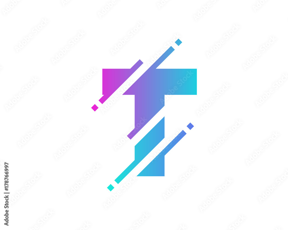 Digital Letter T Pixel Icon Logo Design Element Stock Vector | Adobe Stock