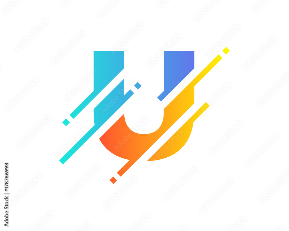 Digital Letter U Pixel Icon Logo Design Element Digital Letter U Pixel Icon Logo Design Element
