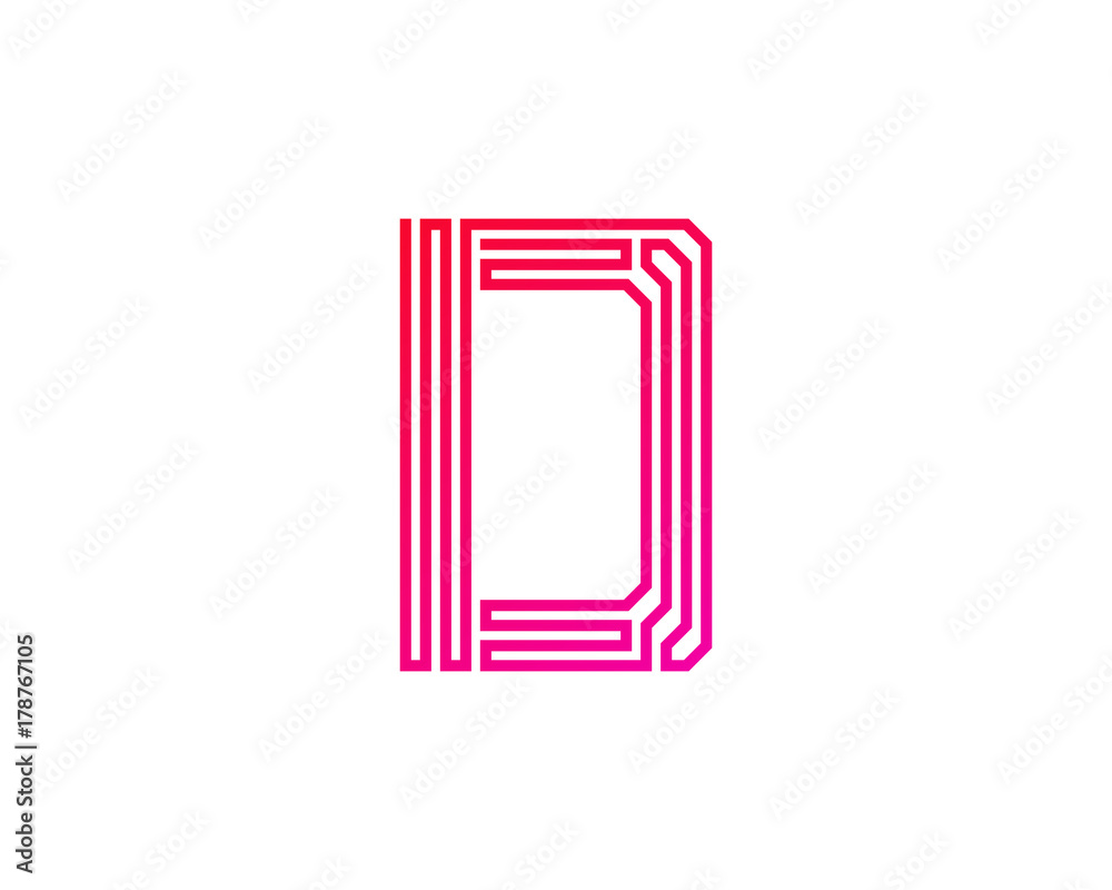 Single Line Letter D Icon Logo Design Element Single Line Letter D Icon Logo Design Element