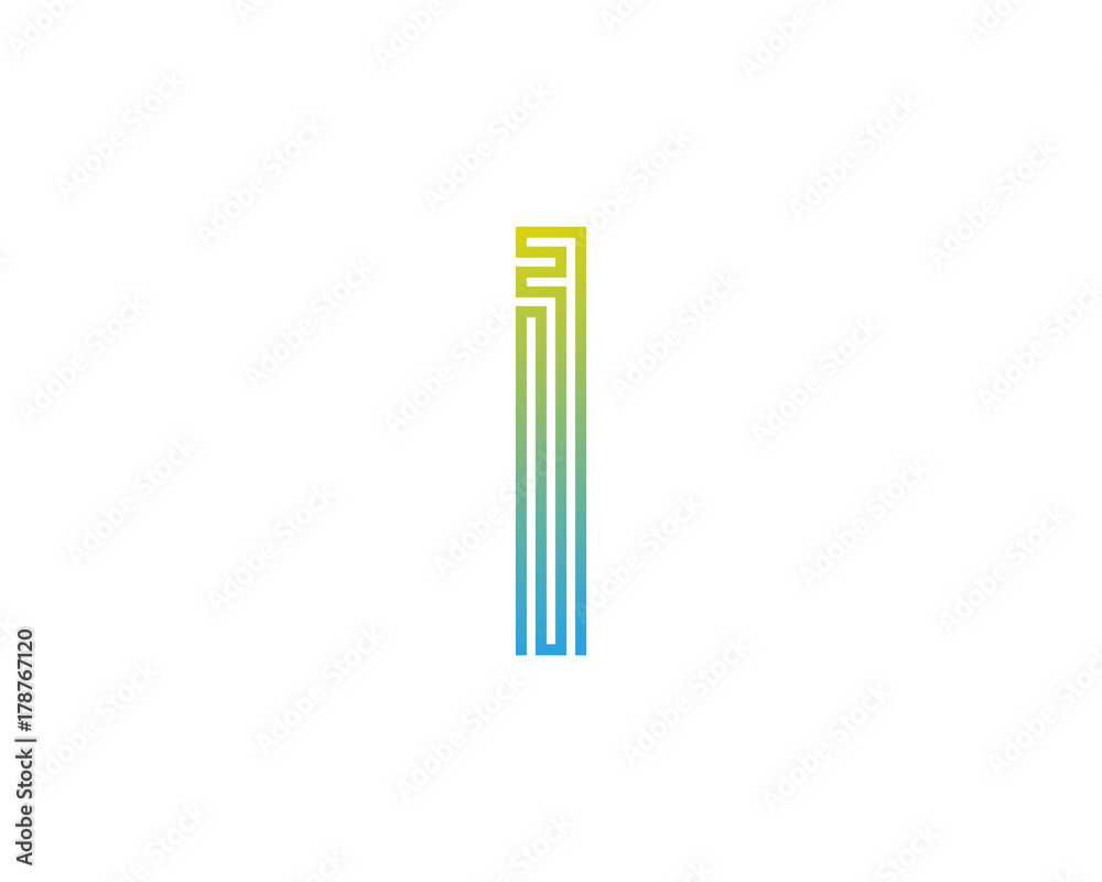 Single Line Letter I Icon Logo Design Element Single Line Letter I Icon Logo Design Element