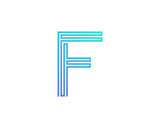 Single Line Letter F Icon Logo Design Element