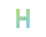 Single Line Letter H Icon Logo Design Element
