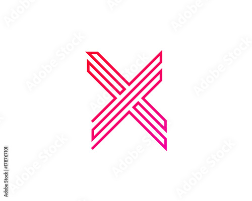 Free Download Single Line Letter X Icon Logo Design Element - GFXLoad