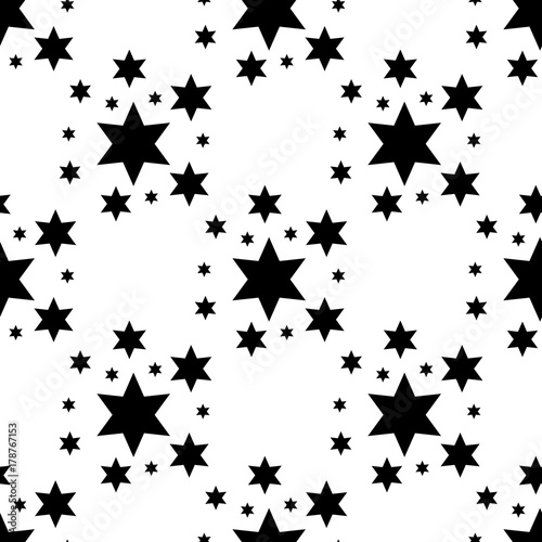 Stars Seamless Pattern. The vector image. Starry night sky