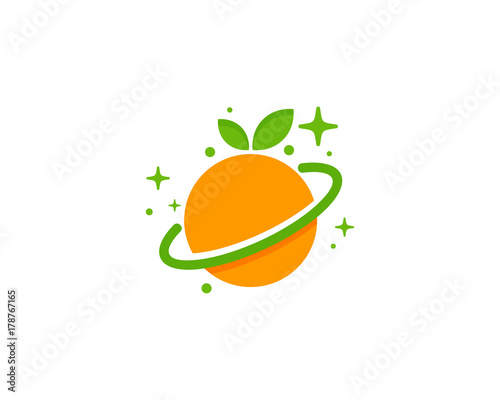 Fruit Planet Icon Logo Design Element