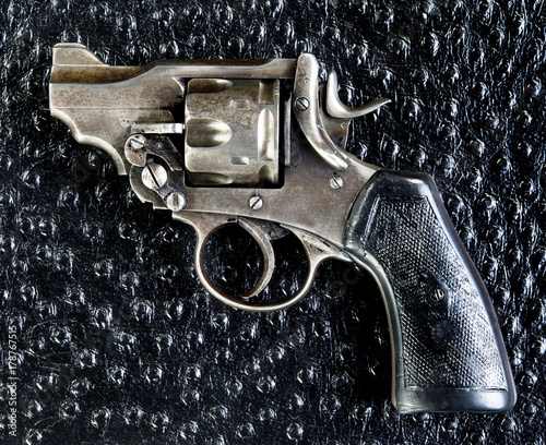 Photography British 455 Pistol made in 1917 and used in World War 1.