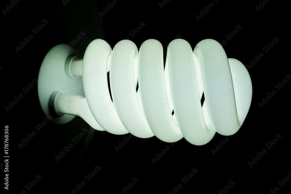 Energy efficient fluorescents isolated from black background. For the design. Energy efficient fluorescents isolated from black background. For the design.