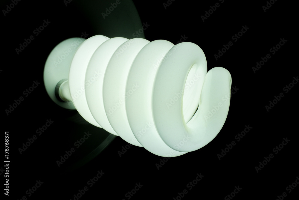 Energy efficient fluorescents isolated from black background. For the design. Energy efficient fluorescents isolated from black background. For the design.