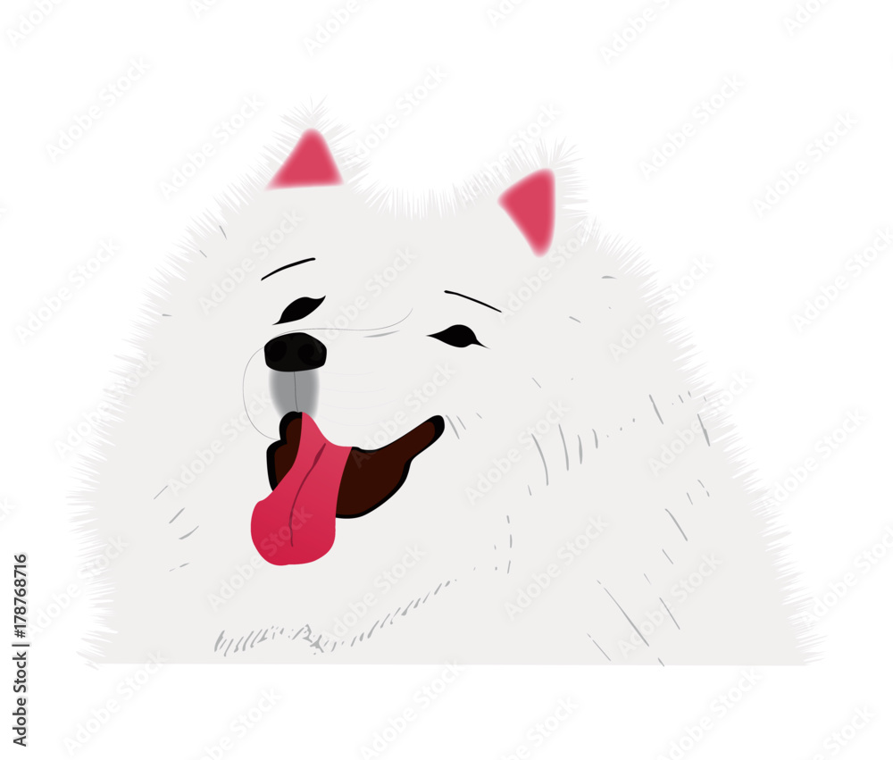 サモエドイラストai素材 年賀状などに Stock Vector Adobe Stock