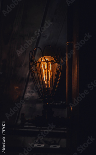 Vintage light bulb for decorate interior design. 