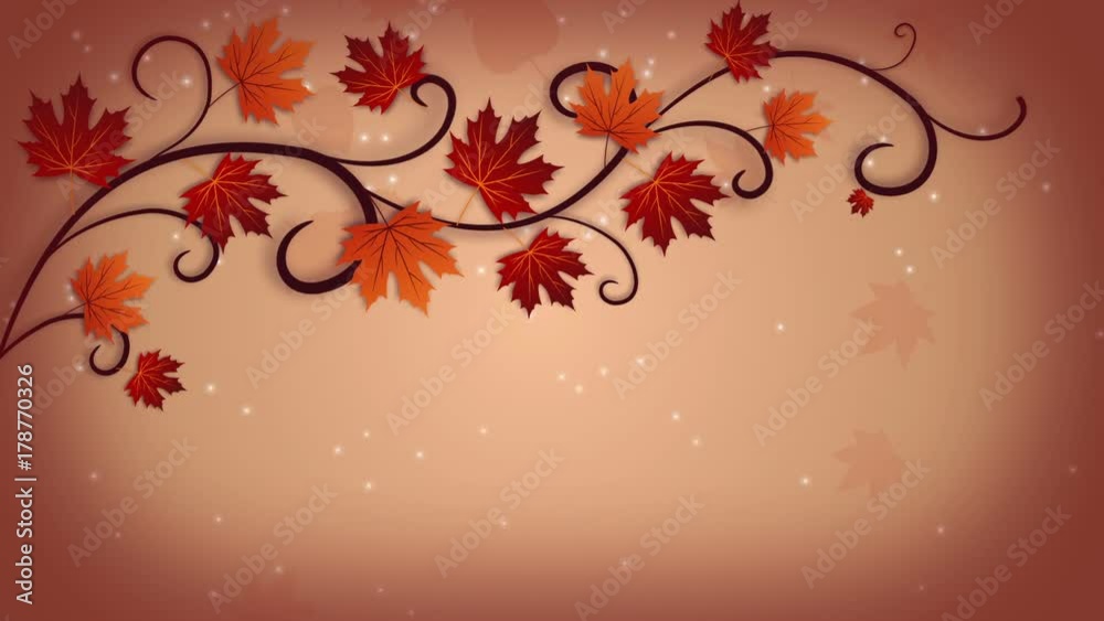 Autumn background with falling leaves