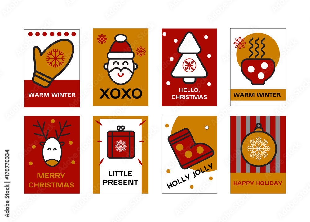 Fototapeta premium set christmas cards