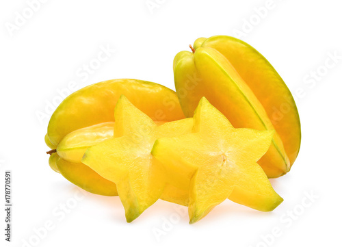 star apple tropical fruit isolated on white background