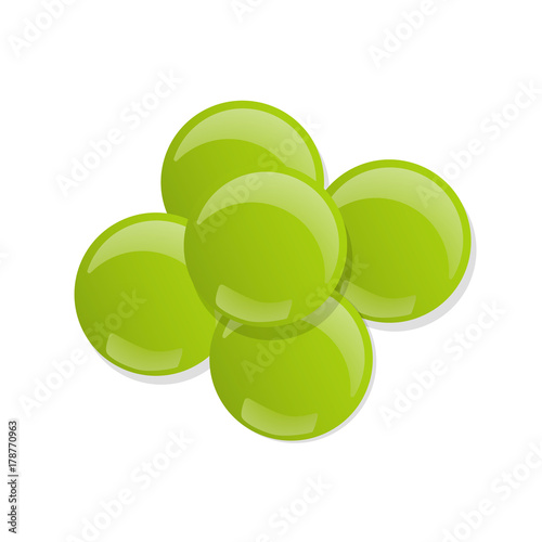 Green peas icon.Vector illustration isolated on white background.