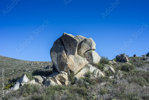 Slika na platnu Granite formations in Guadarrama Mountains (Madrid, Spain) near the La Maliciosa Reservoir