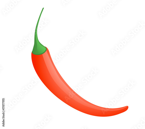 Chili pepper icon in cartoon style.Vector illustration isolated on white background.