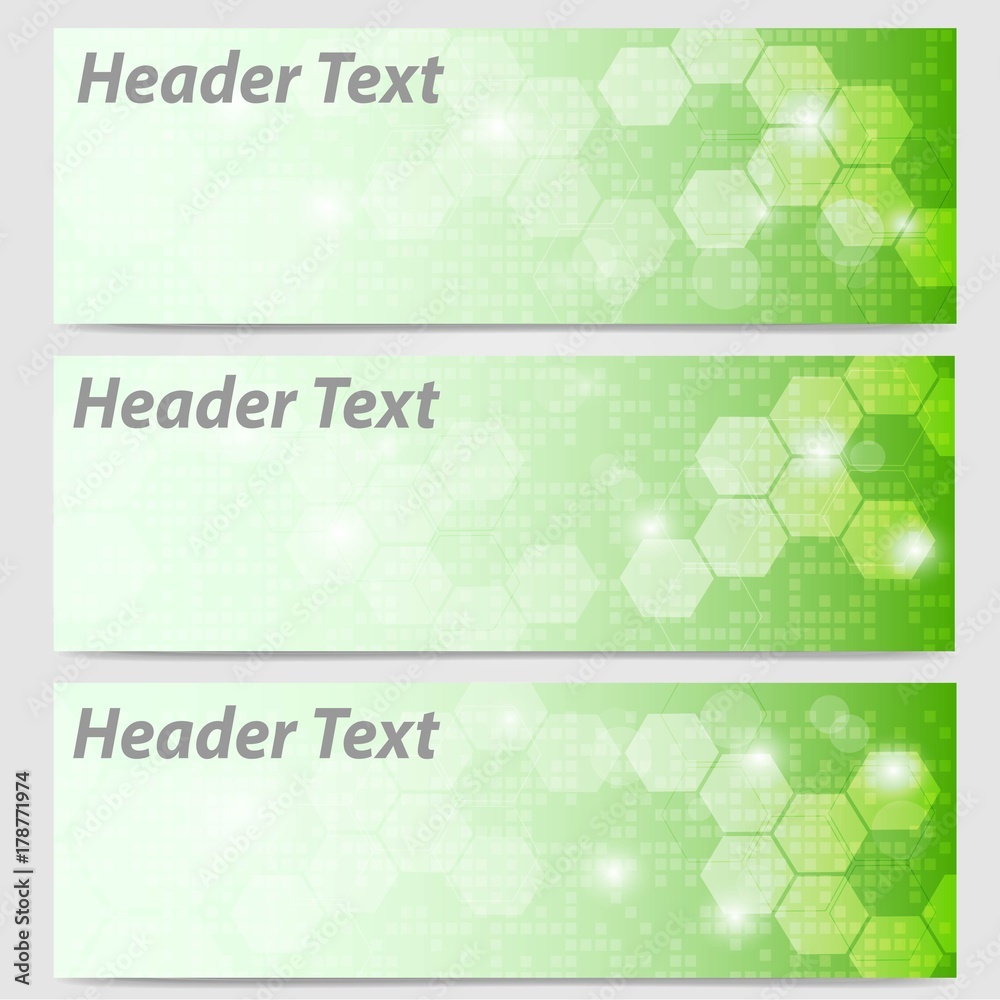 abstract header banner in green color vector