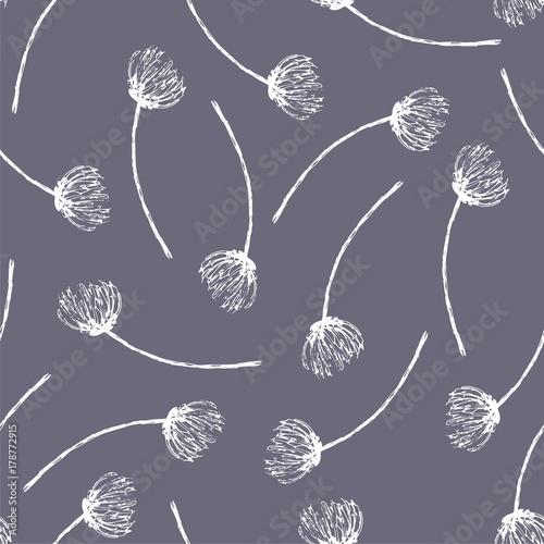 Vector rustic flower seamless pattern