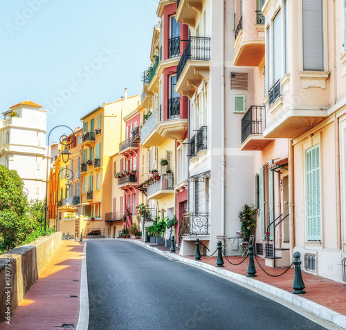 Sidewalk along apartments in Monaco
