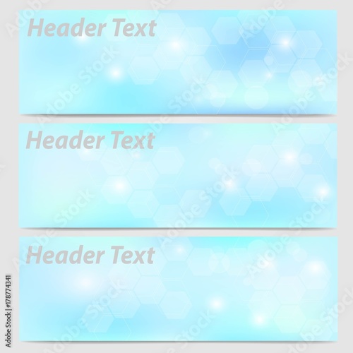 Flyer template header design in blue pastel. Banner design templates collection