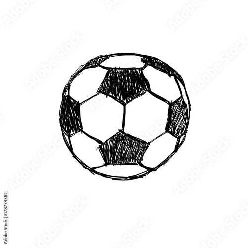 football or soccer ball drawing vector
