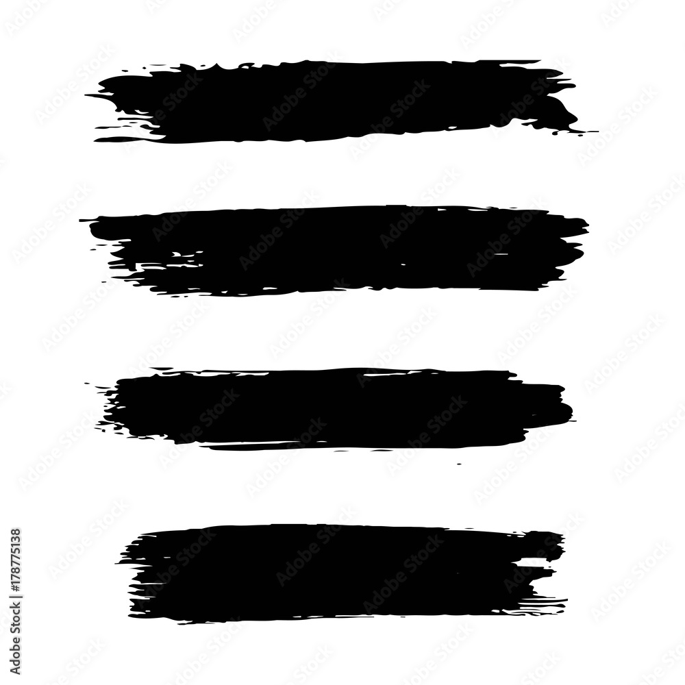 grunge artistic brush strokes set in black grunge artistic brush strokes set in black