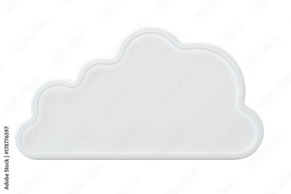 White cloud icon. 3d rendering isolated on background. White cloud icon. 3d rendering isolated on background.