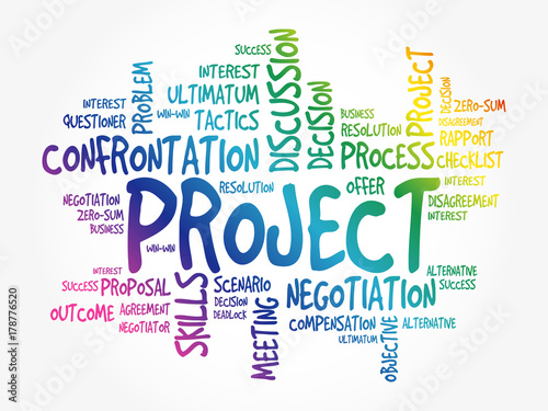 PROJECT word cloud collage, business concept background