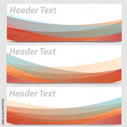 abstract header banner wave in orange and white color line and blue