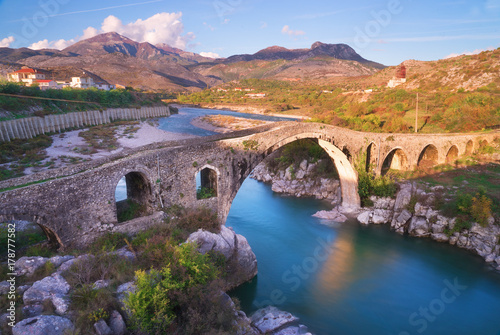 The Old Mes Bridge in Shkoder, Albania photo