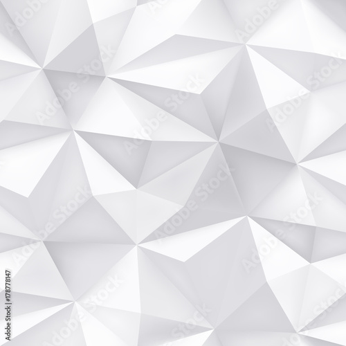 Triangle geometric abstract white paper seamless pattern background. Vector white halftone minimal gradient with simple trendy graphic crumple texture