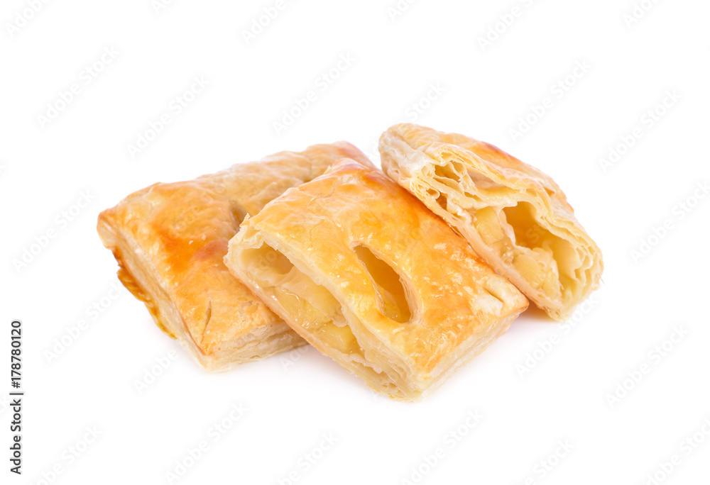 pineapple pie on white background pineapple pie on white background