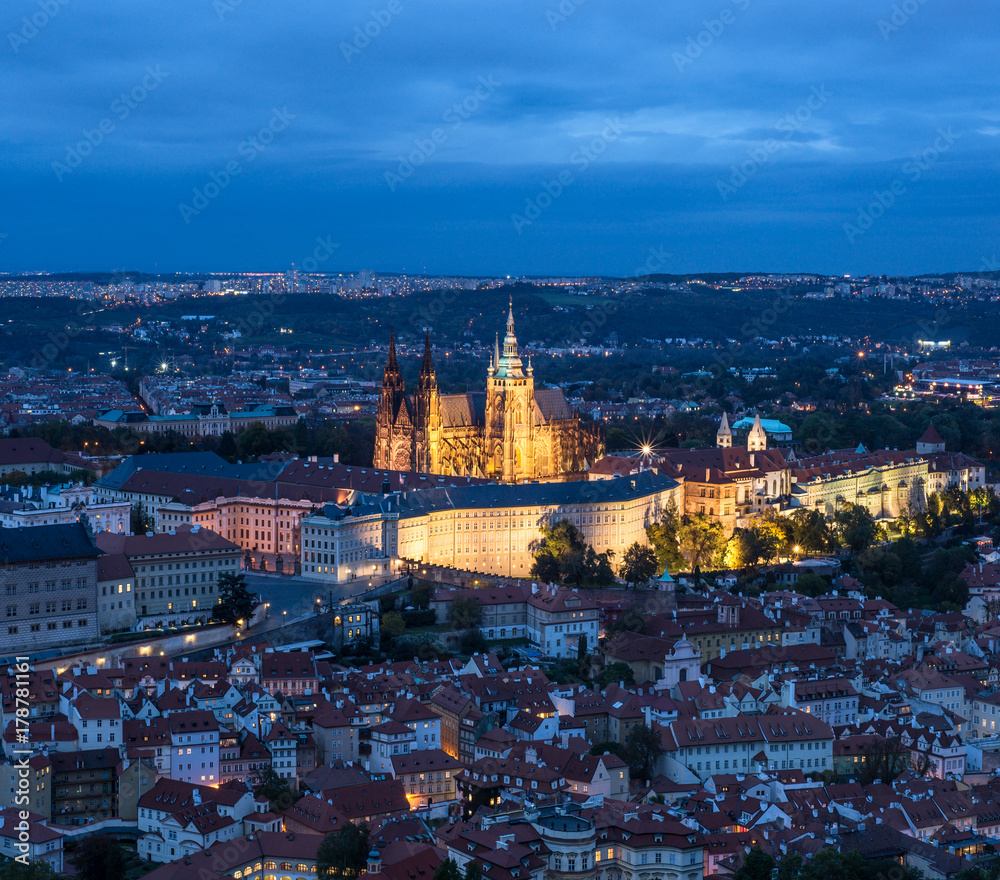 Naklejka premium St. Vitus Cathedral is the most important and the largest church in Prague, Czech Republic