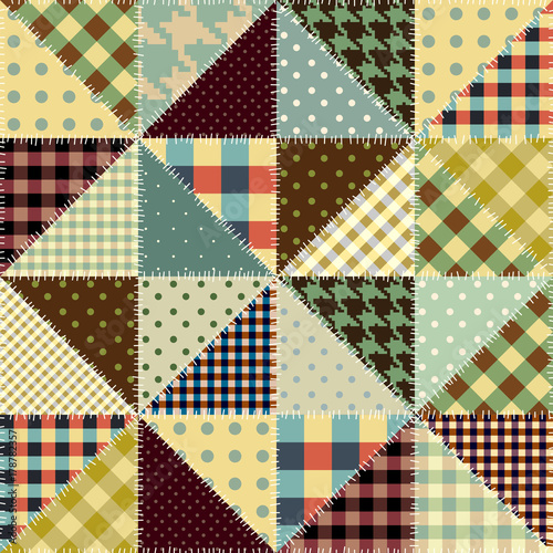 Seamless background pattern. Imitation of a retro patchwork.