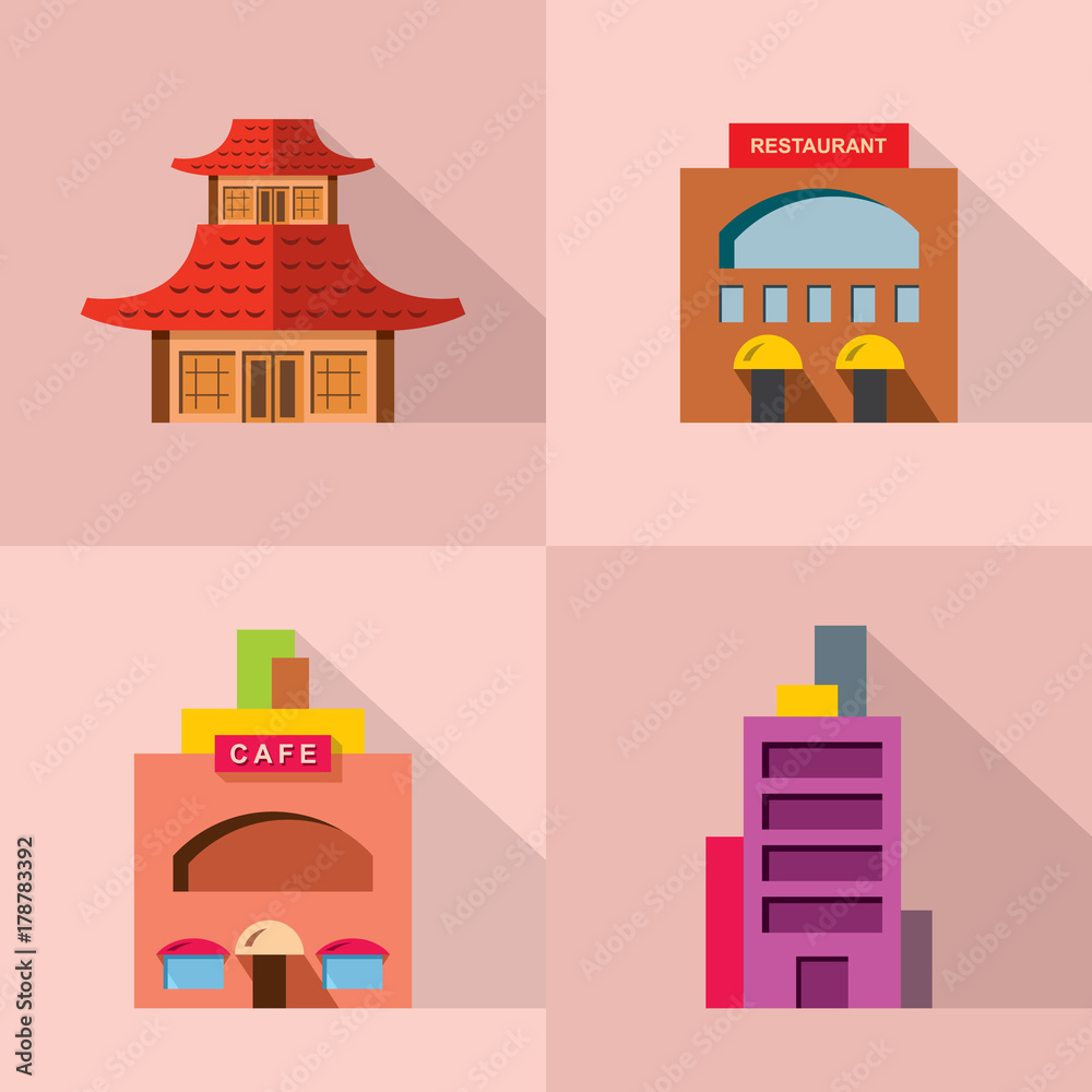 Vector Set of Various Building icon.