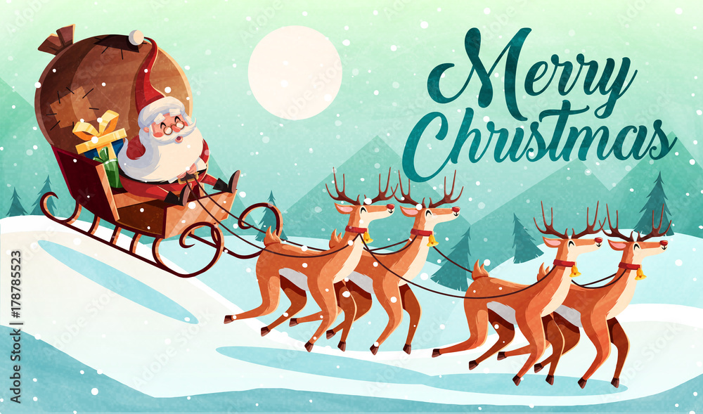 Christmas card design template with santa claus Christmas card design template with santa claus