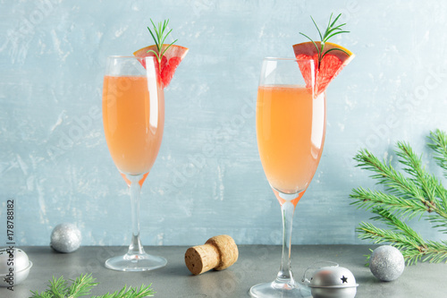 Mimosa cocktail for Christmas