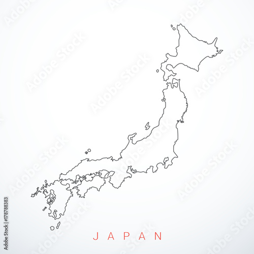 Vector contour japan map