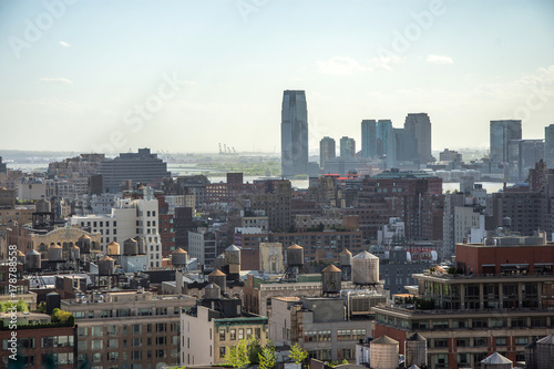 New York City. Wonderful panoramic aerial view of Manhattan Midtown Skyscrapers.