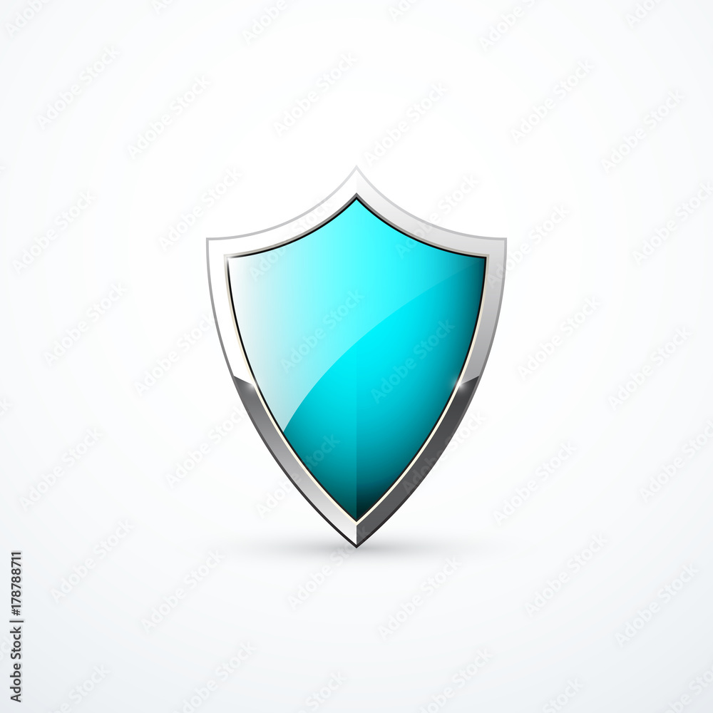Vector turquoise shield icon Vector turquoise shield icon