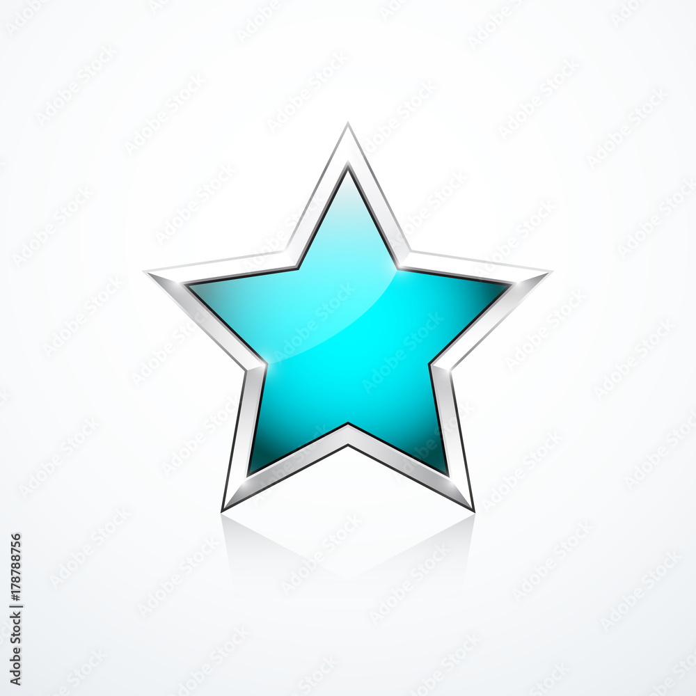 Vector turquoise star icon Vector turquoise star icon
