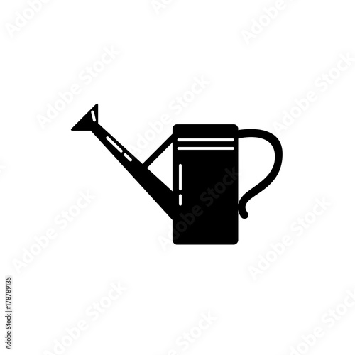 Watering can silhouette icon in flat style