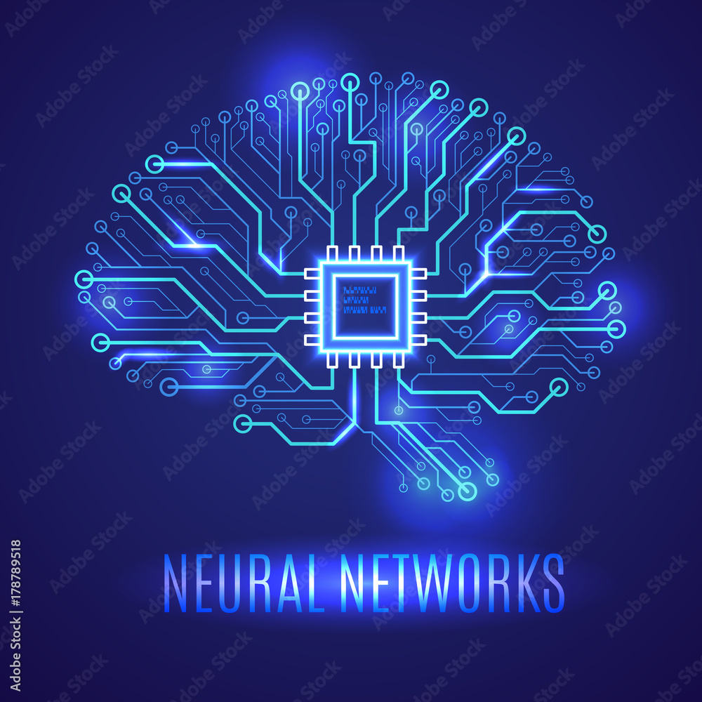 Brain neural network logo Stock Vector | Adobe Stock