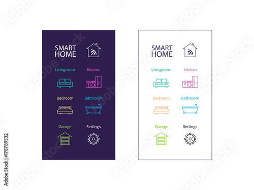Photos Concept of smart home interface control panel.