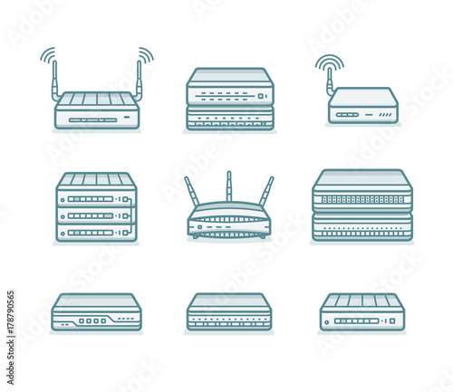 Wireless access points, routers and other network devices icon