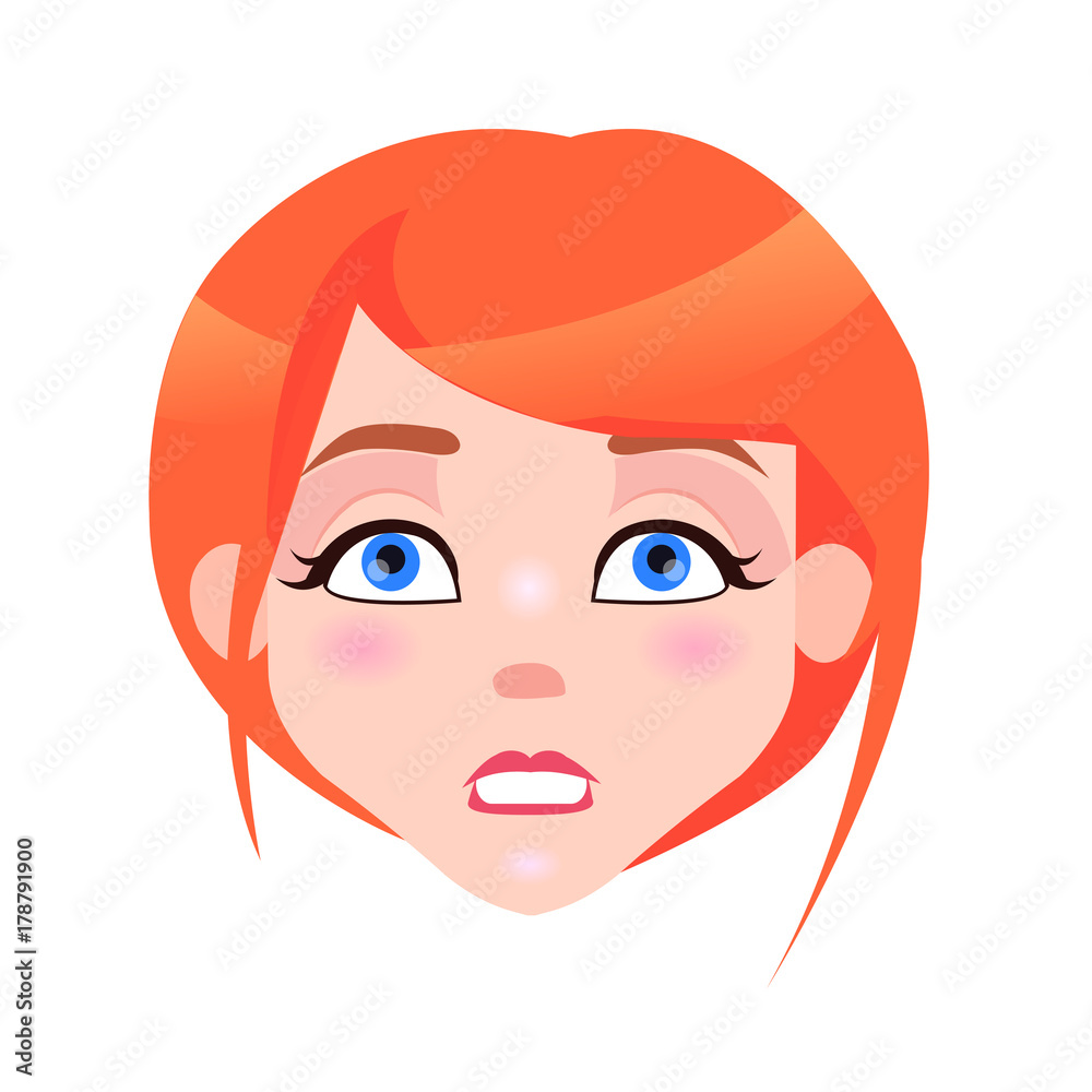 Woman Angry Face with Pink Cheeks Clenched Teeth Woman Angry Face with Pink Cheeks Clenched Teeth