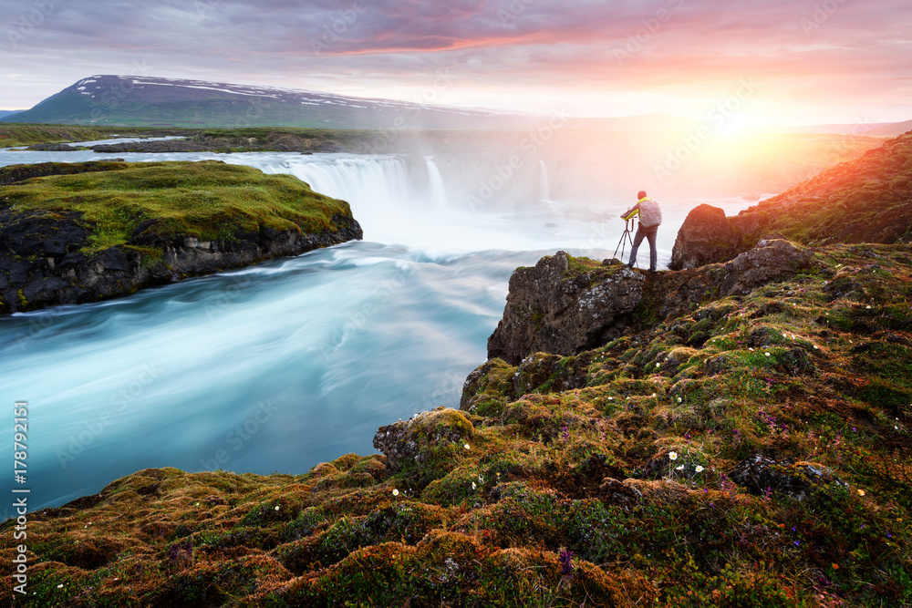 Fototapeta premium Godafoss waterfall on Skjalfandafljot river