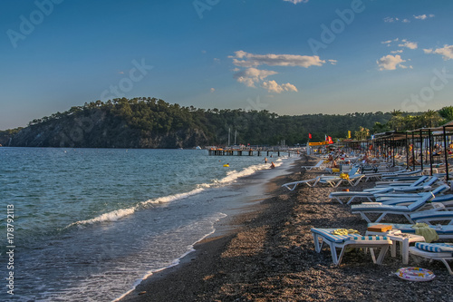 The coast of the Mediterranean Sea in Camyuva
