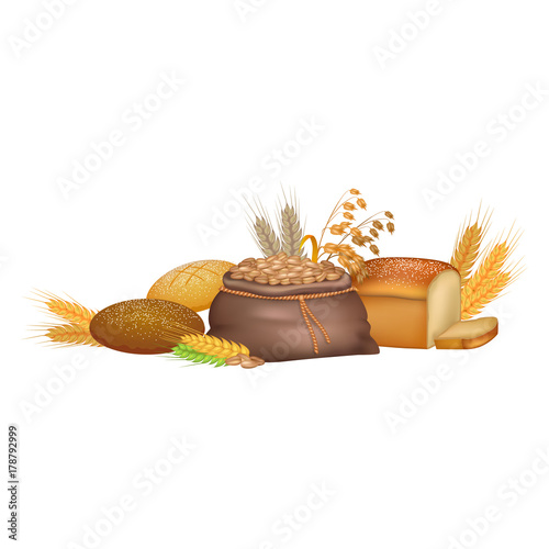 Grains and Agricultural Products Colorful Poster