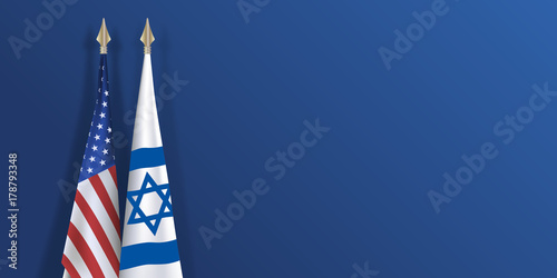 drapeau - Israël - États Unis - Israélien - américain - présentation - fond - partenariat - accord